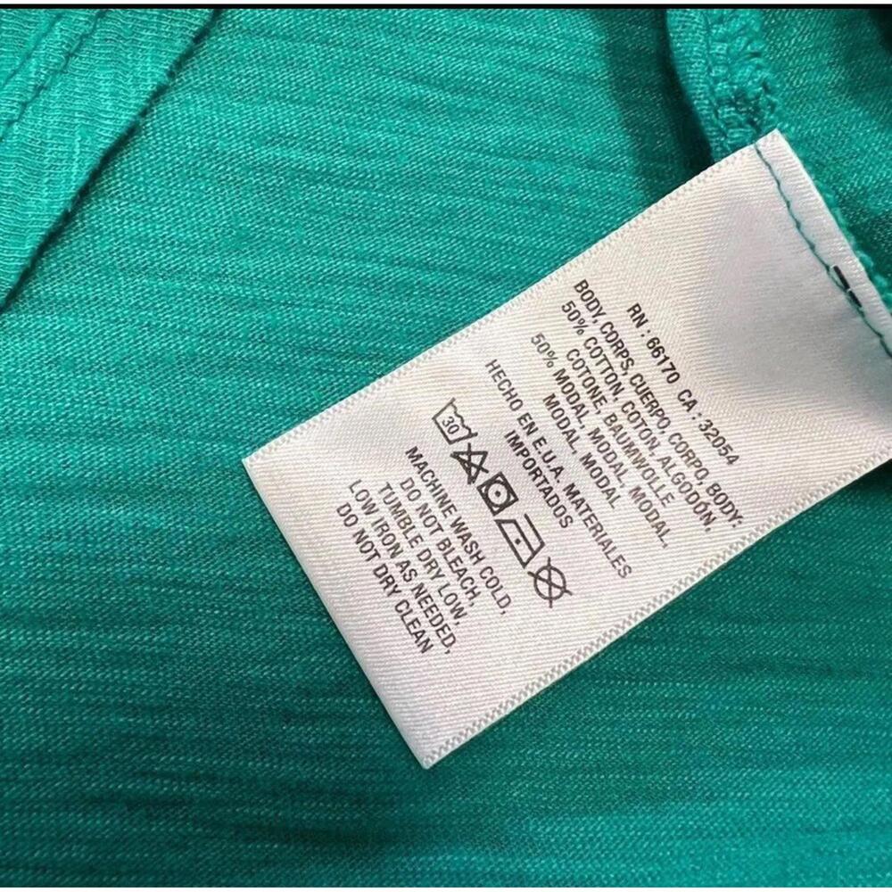 T.La Anthropologie Blouse Green Women's Size XS Short Sleeve - Picture 11 of 11